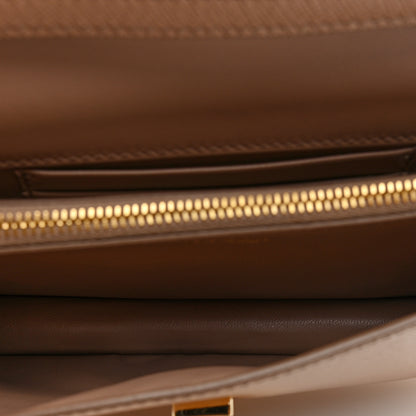 Prada Saffiano Lux Mini Triangle Embleme Flap Shoulder Bag Cammeo 4 of 8