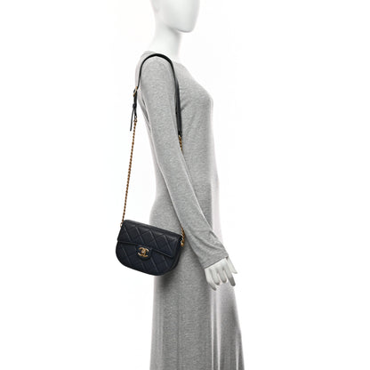 Chanel Calfskin Quilted Moon Messenger Navy 2 of 10