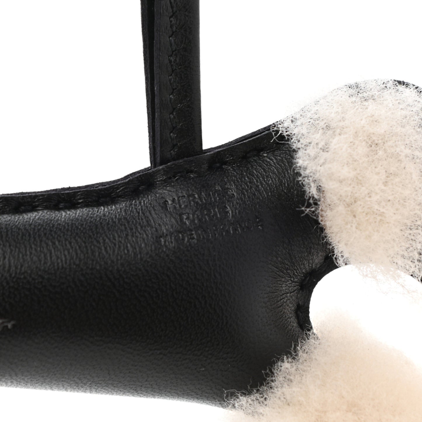 Milo Lambskin Shearling Budy Charm Black