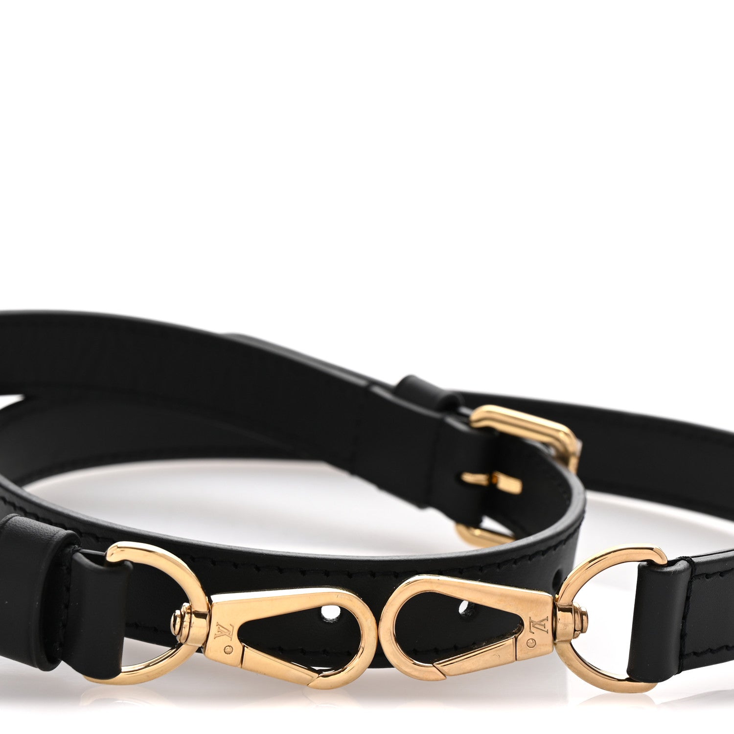 Louis Vuitton Calfskin Adjustable Shoulder Strap Black 3 of 6