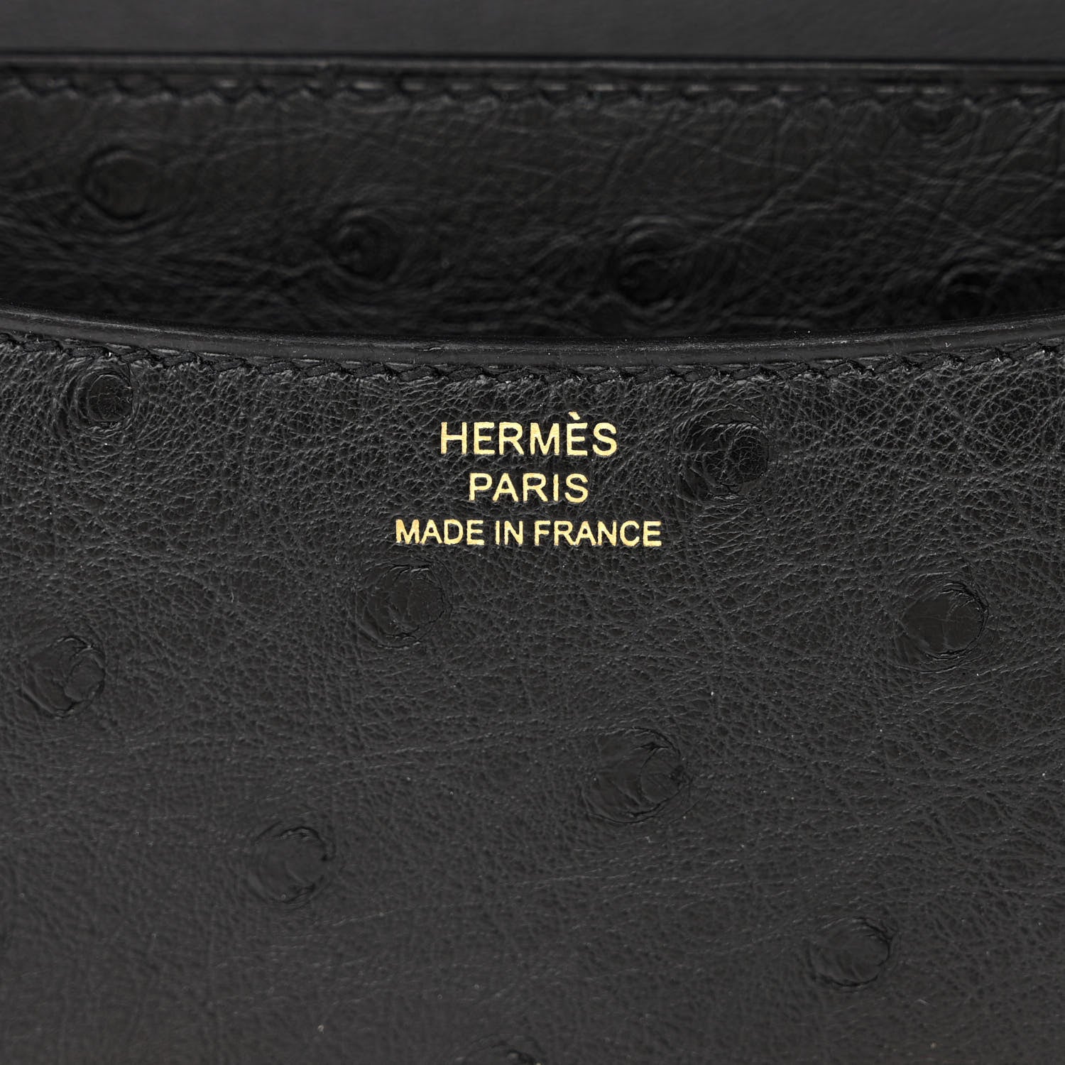 Hermes Ostrich Constance 18 Black 6 of 12