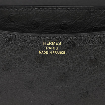 Hermes Ostrich Constance 18 Black 6 of 12