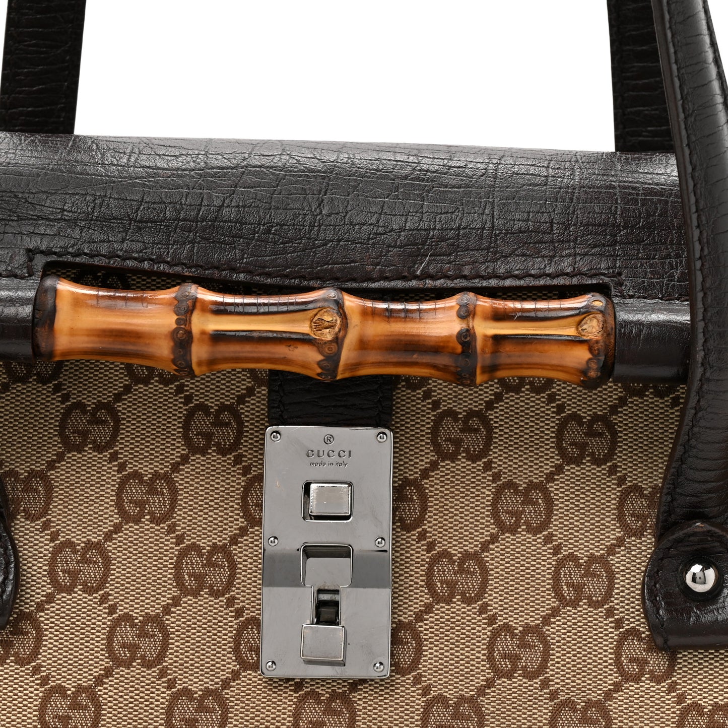 Monogram Bamboo Bullet Bag Dark Brown