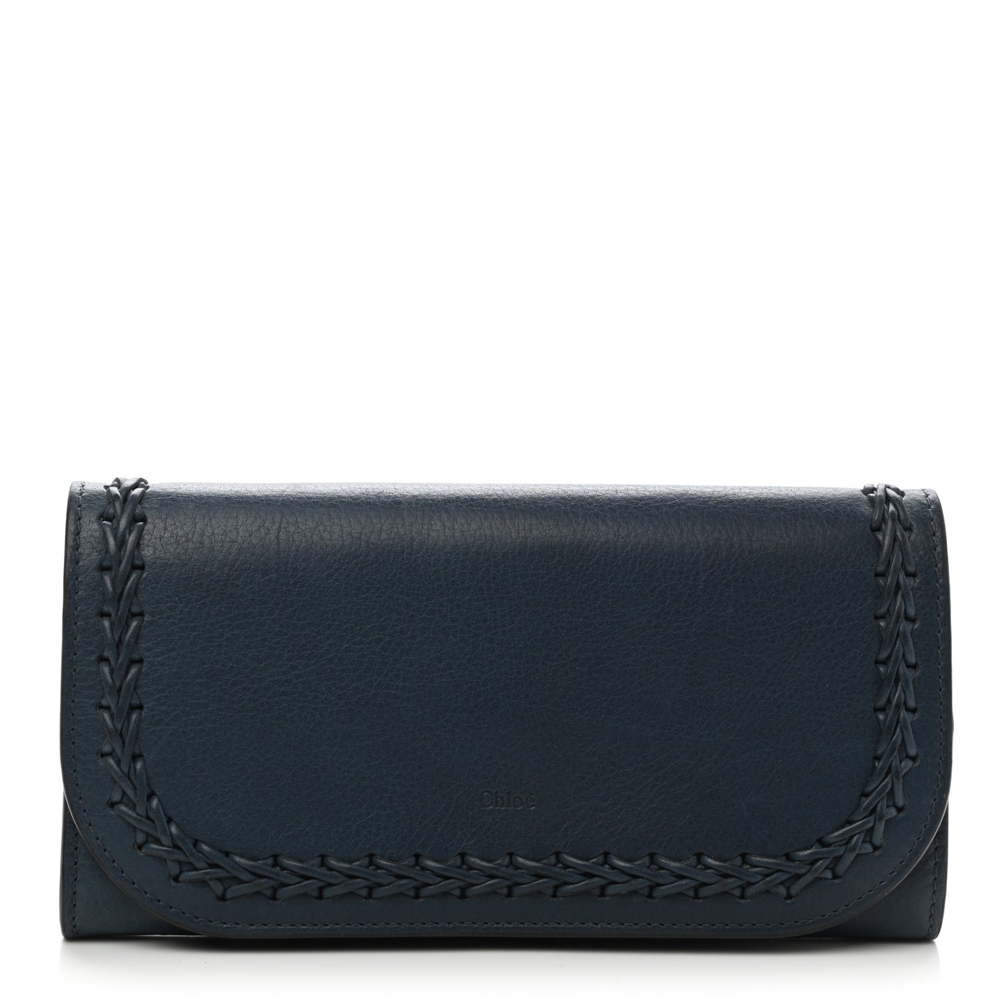 Calfskin Hudson Long Wallet Navy Blue
