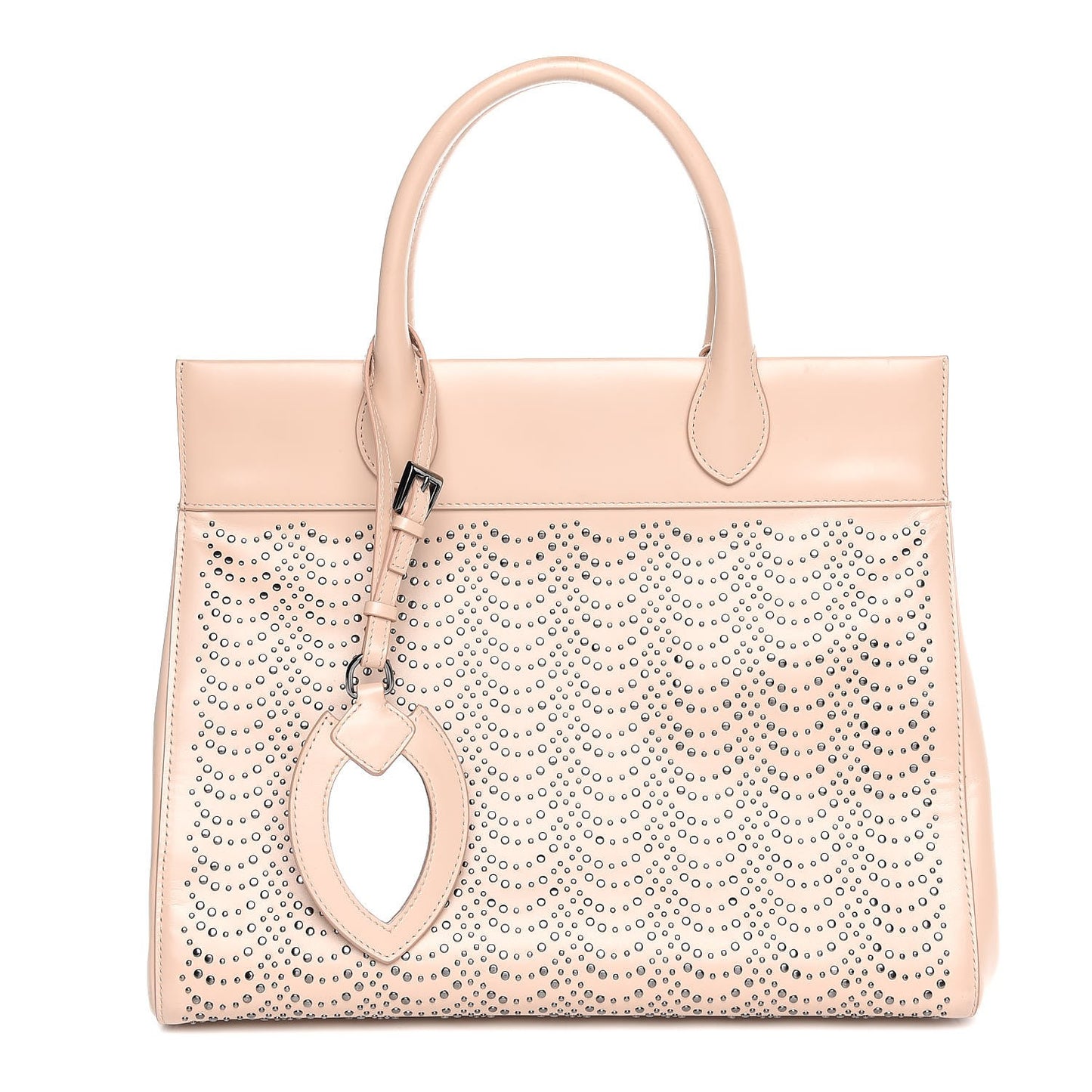 Calfskin Studded Tote Sahara