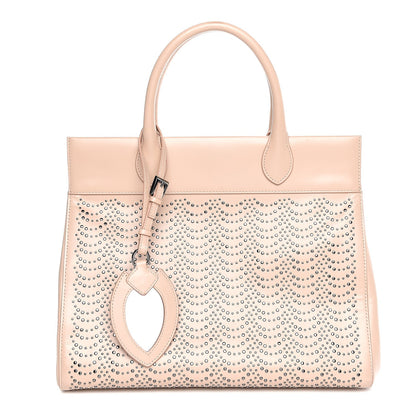 Alaia Calfskin Studded Tote Sahara 3 of 10