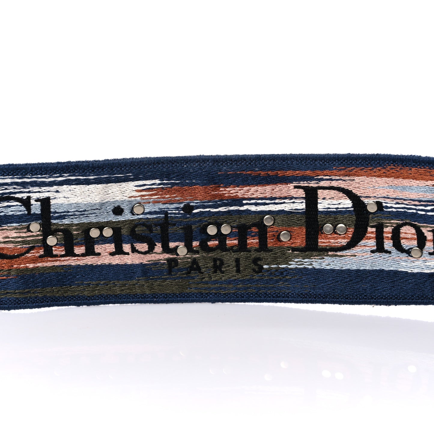 Canvas Embroidered Studded KaleiDiorscopic Shoulder Strap Multicolor