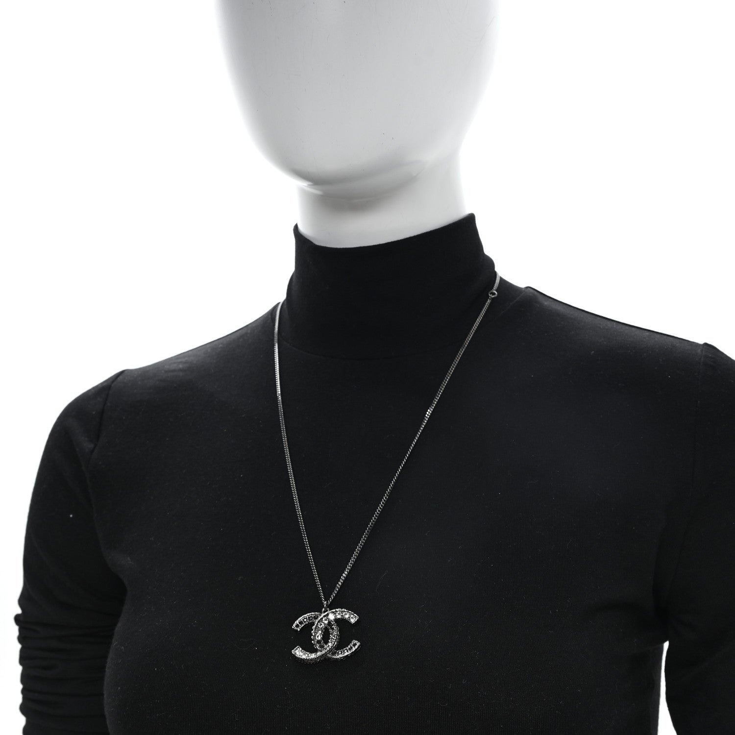 Chanel Crystal Ruthenium CC Necklace 2 of 4