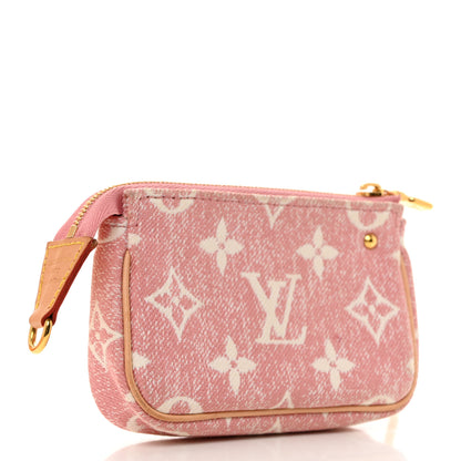 Louis Vuitton Denim Jacquard Monogram Micro Pochette Accessories Rose 3 of 7