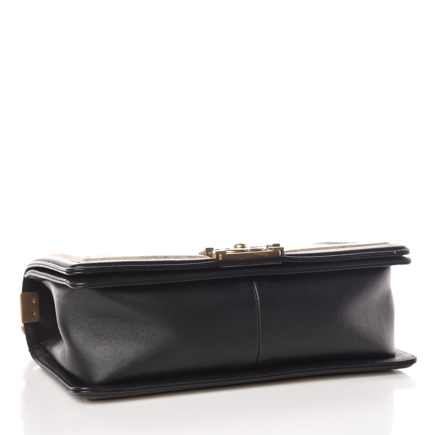 Chanel Metallic Calfskin Pleated Medium Boy In Rome Flap Black Gold 4 of 14