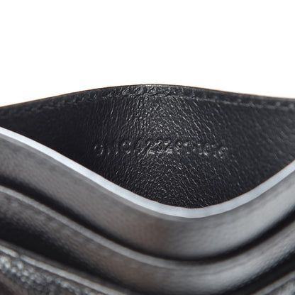Saint Laurent Grain De Poudre Matelasse Chevron Monogram Credit Card Case Black 7 of 7