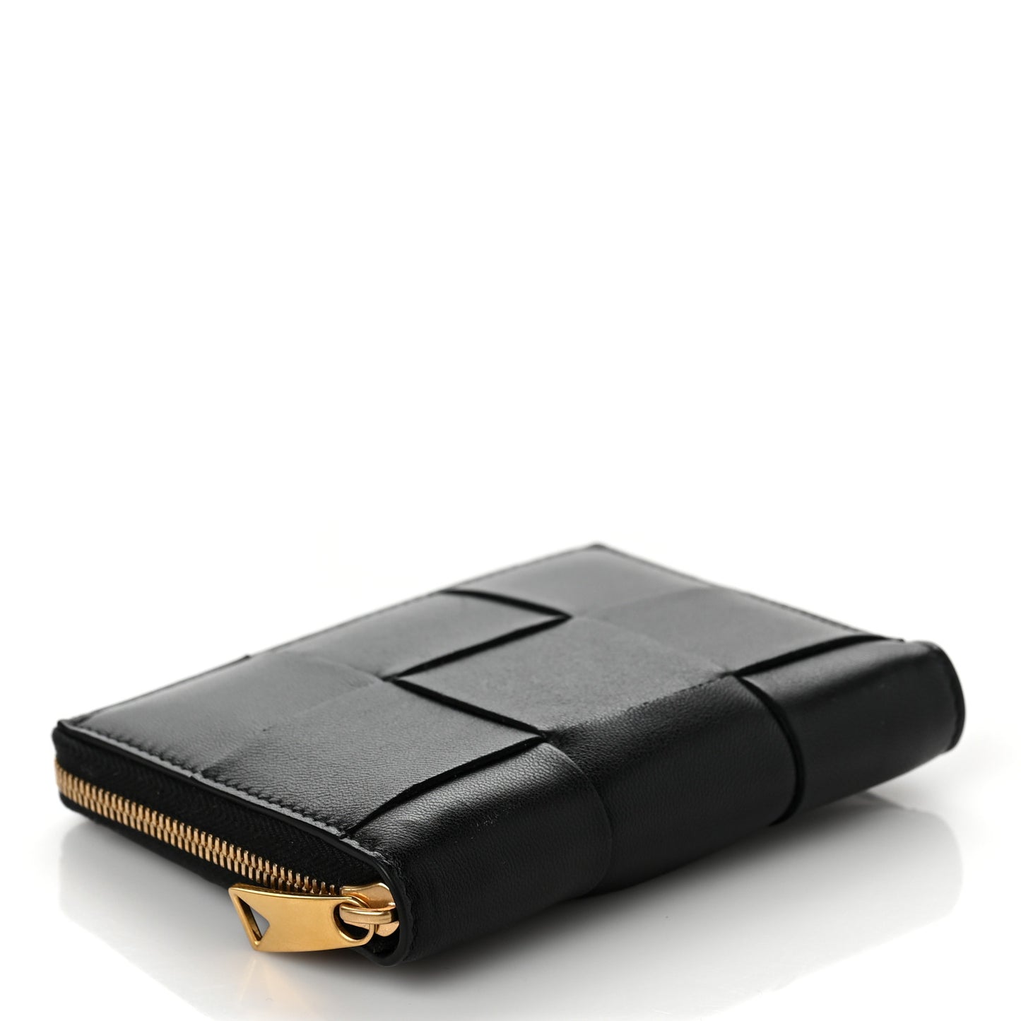 Nappa Maxi Intrecciato Zip Around Wallet Black
