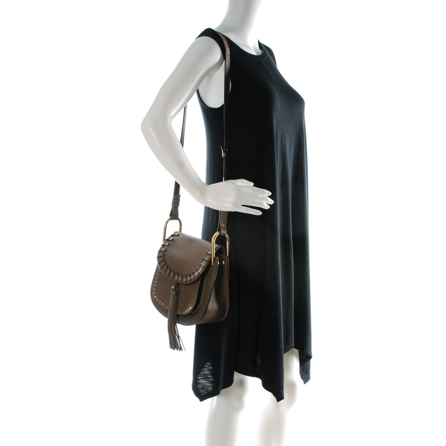 Calfskin Small Hudson Shoulder Bag Merino Grey
