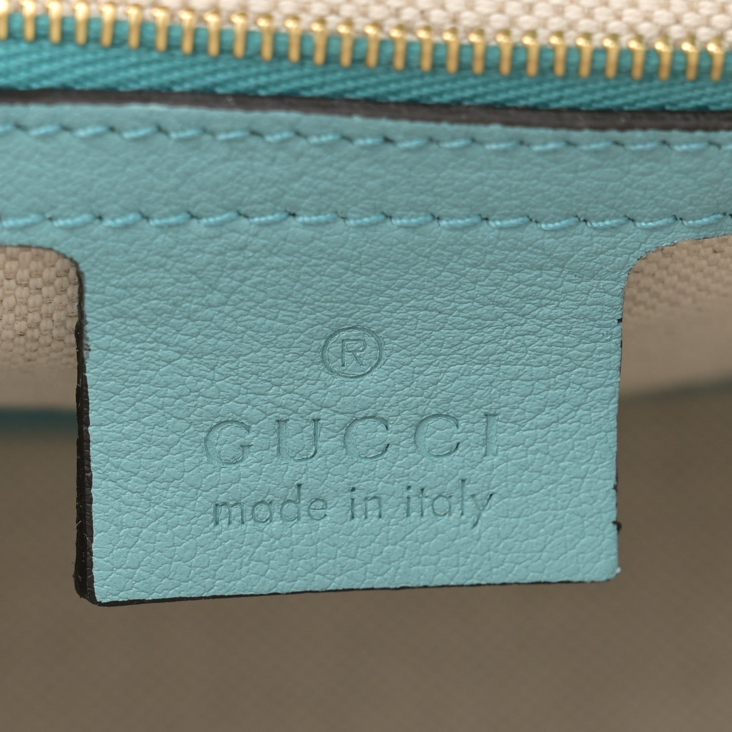 Wonka Grain Calfskin GG Monogram Star Embossed Small GG Shoulder Bag Dusty Azure