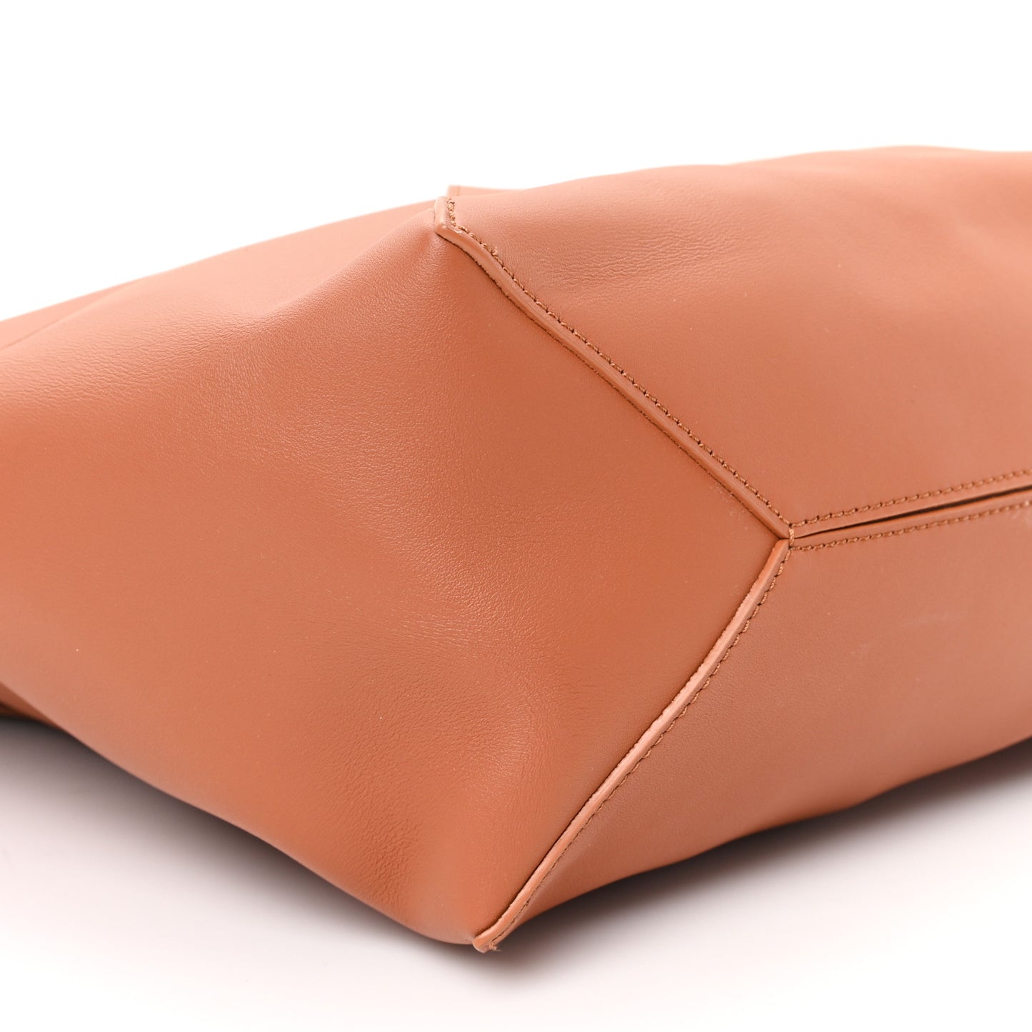 x Albers Calfskin Medium Puzzle Fold Tote Caramel Bright Green