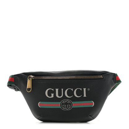 Gucci Grained Calfskin Small Logo Belt Bag Black 1 of 10