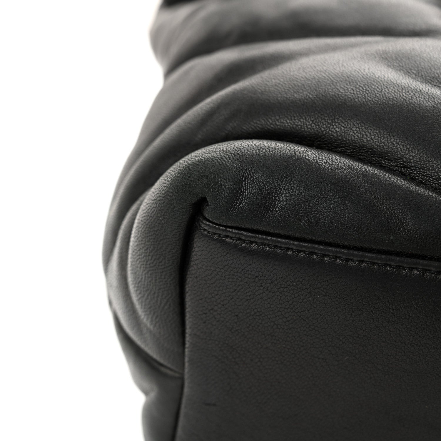 Saint Laurent Lambskin Quilted Medium Loulou Puffer Monogram Chain Satchel Black 12 of 13