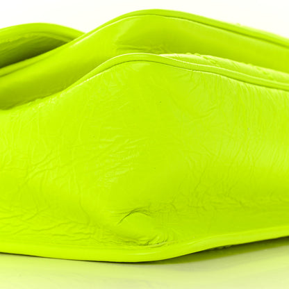 Saint Laurent Crinkled Calfskin Matelasse Monogram Medium Niki Chain Satchel Neon Yellow 9 of 10