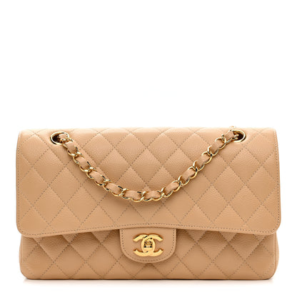 Chanel Caviar Quilted Medium Double Flap Beige 1 of 10