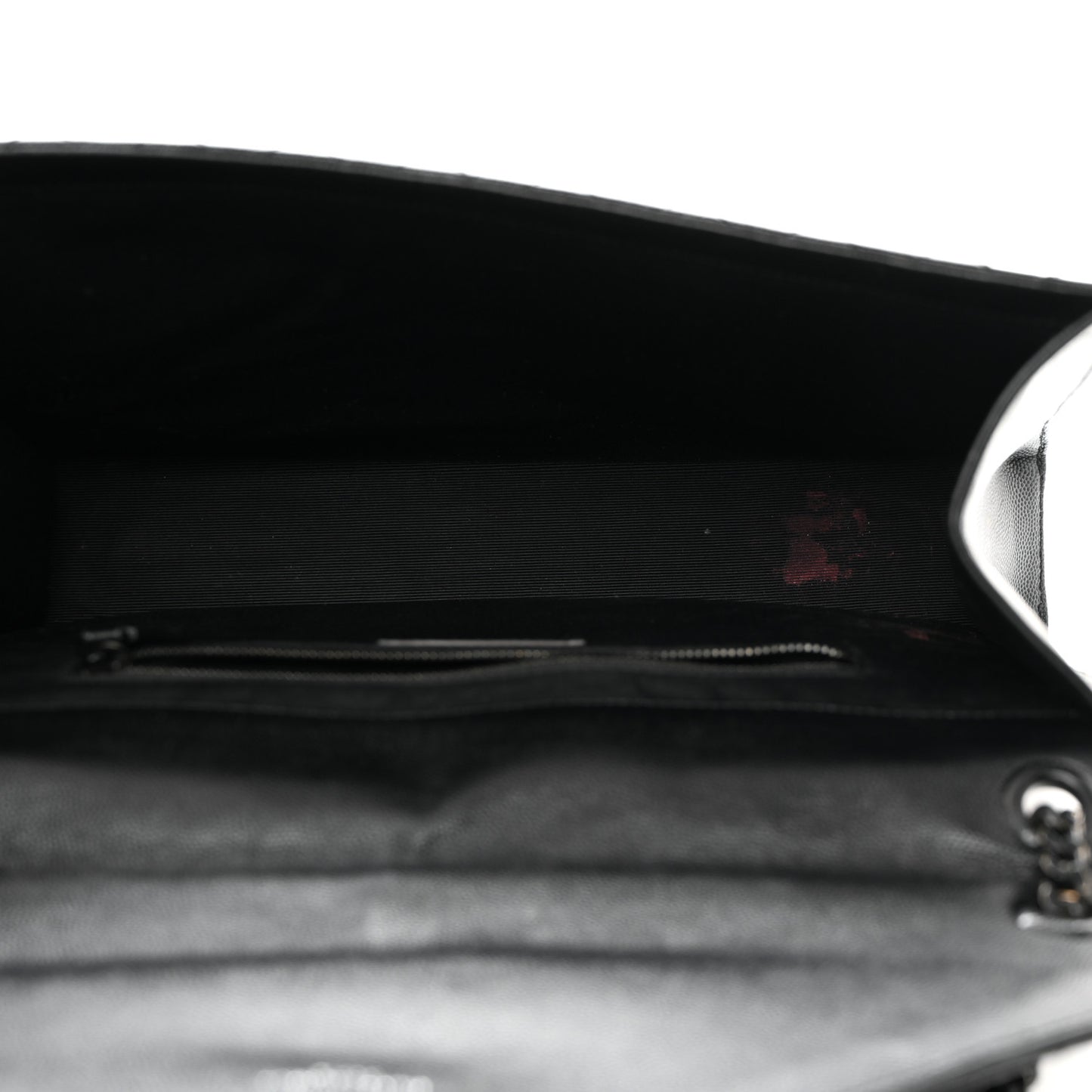 Grain De Poudre Textured Mixed Matelasse Large Triquilt Monogram Monochrome Satchel Black
