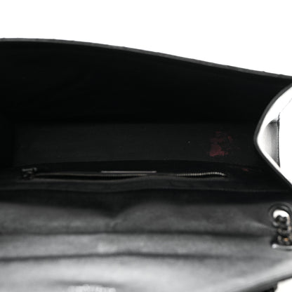 Saint Laurent Grain De Poudre Textured Mixed Matelasse Large Triquilt Monogram Monochrome Satchel Black 5 of 12
