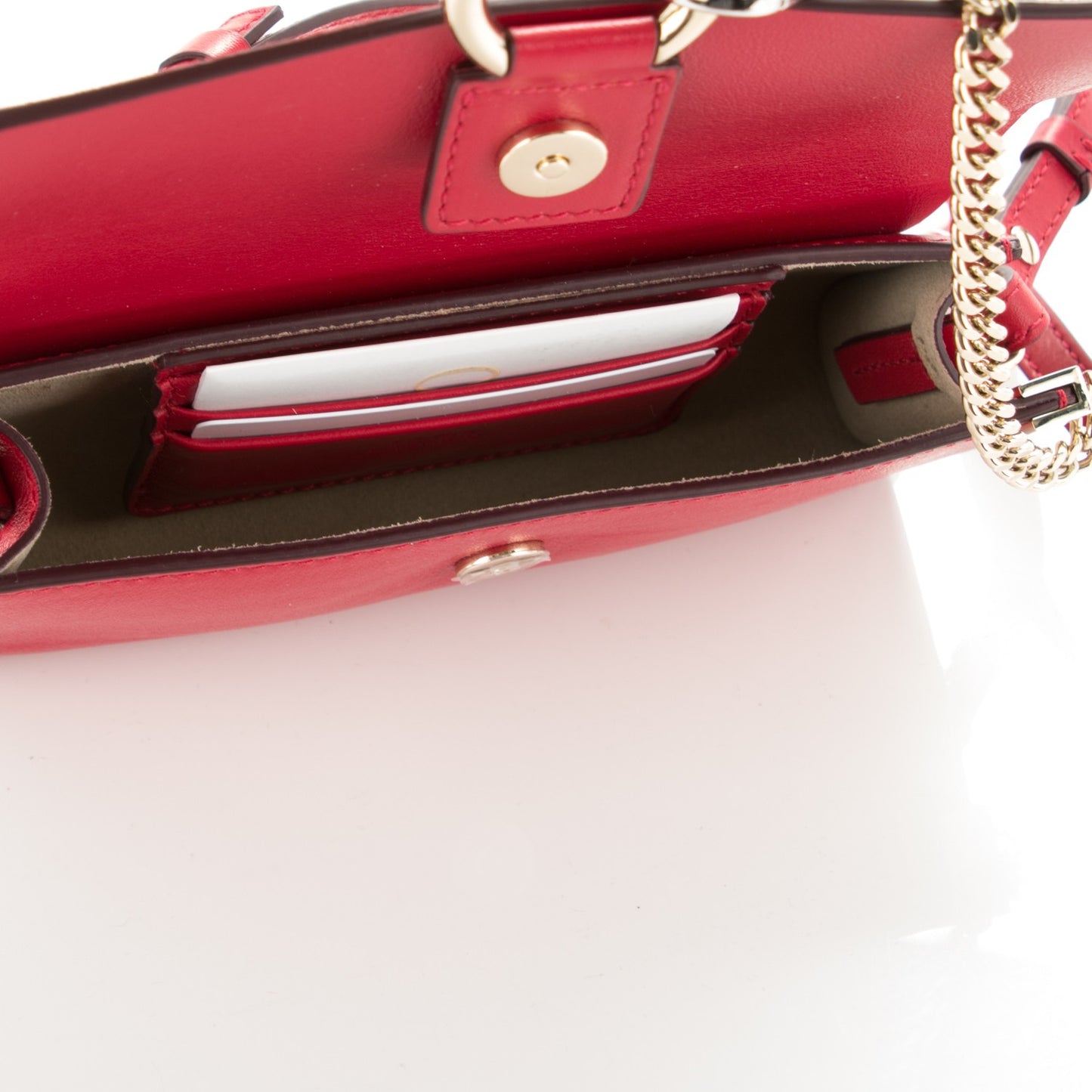 Suede Calfskin Mini Faye Shoulder Bag Tulip Red