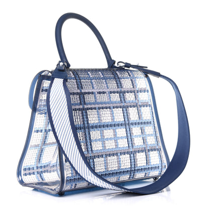 Delvaux Vinyl Gingham The Dreamer MM Brillant Satchel Navy 3 of 13