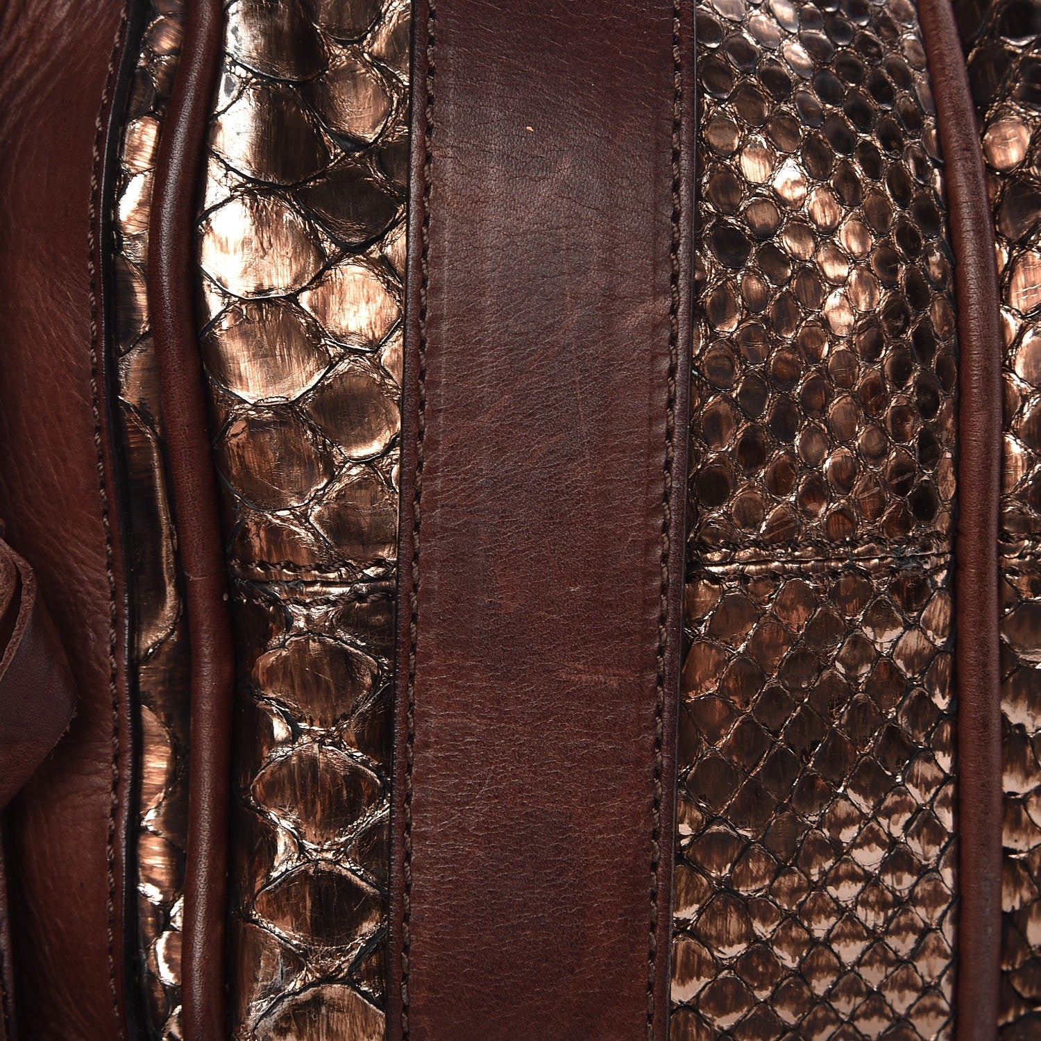 Chloe Metallic Python Calfskin Silverado Shoulder Bag Brown 13 of 13