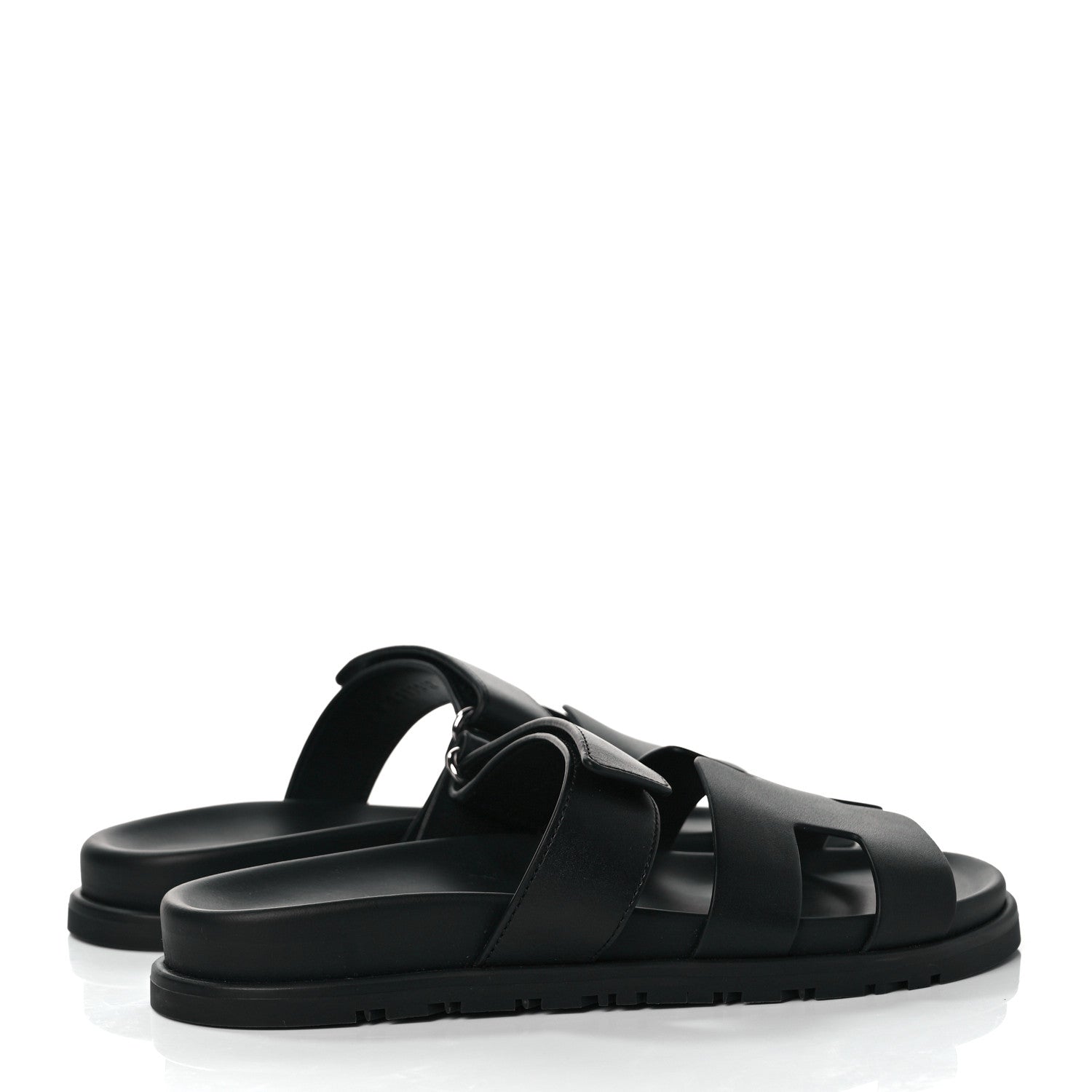Hermes Calfskin Womens Chypre Sandals 38 Black 4 of 9