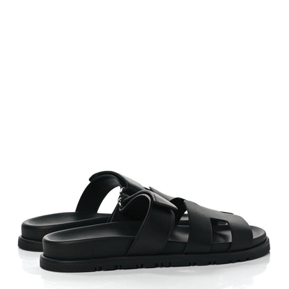 Hermes Calfskin Womens Chypre Sandals 38 Black 4 of 9