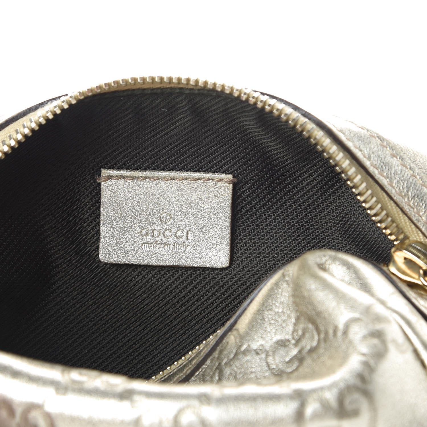 Gucci Metallic Guccissima Small Cosmetic Case Gold 6 of 6