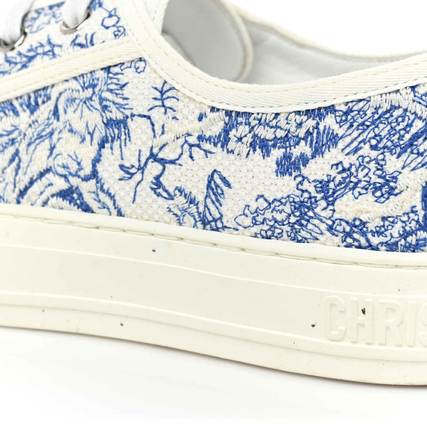 Christian Dior Canvas Toile De Jouy Embroidered Womens Walk'N'Dior Low Top Sneakers 39 Blue 10 of 13