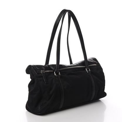 Prada Soft Calfskin Tessuto Nylon Shoulder Bag Black 2 of 13