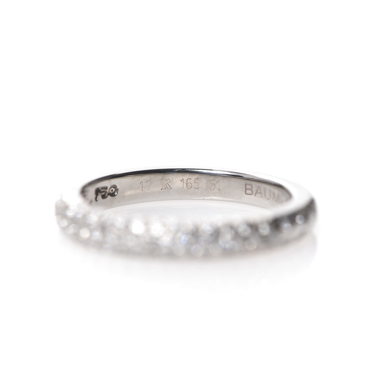 18K White Gold Diamond Band Ring 51 5.75