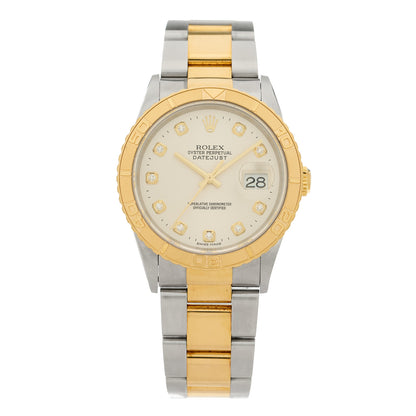 Rolex Stainless Steel 18K Yellow Gold Diamond 36mm Oyster Perpetual "Thunderbird" Datejust Watch Silver 16263 1 of 4