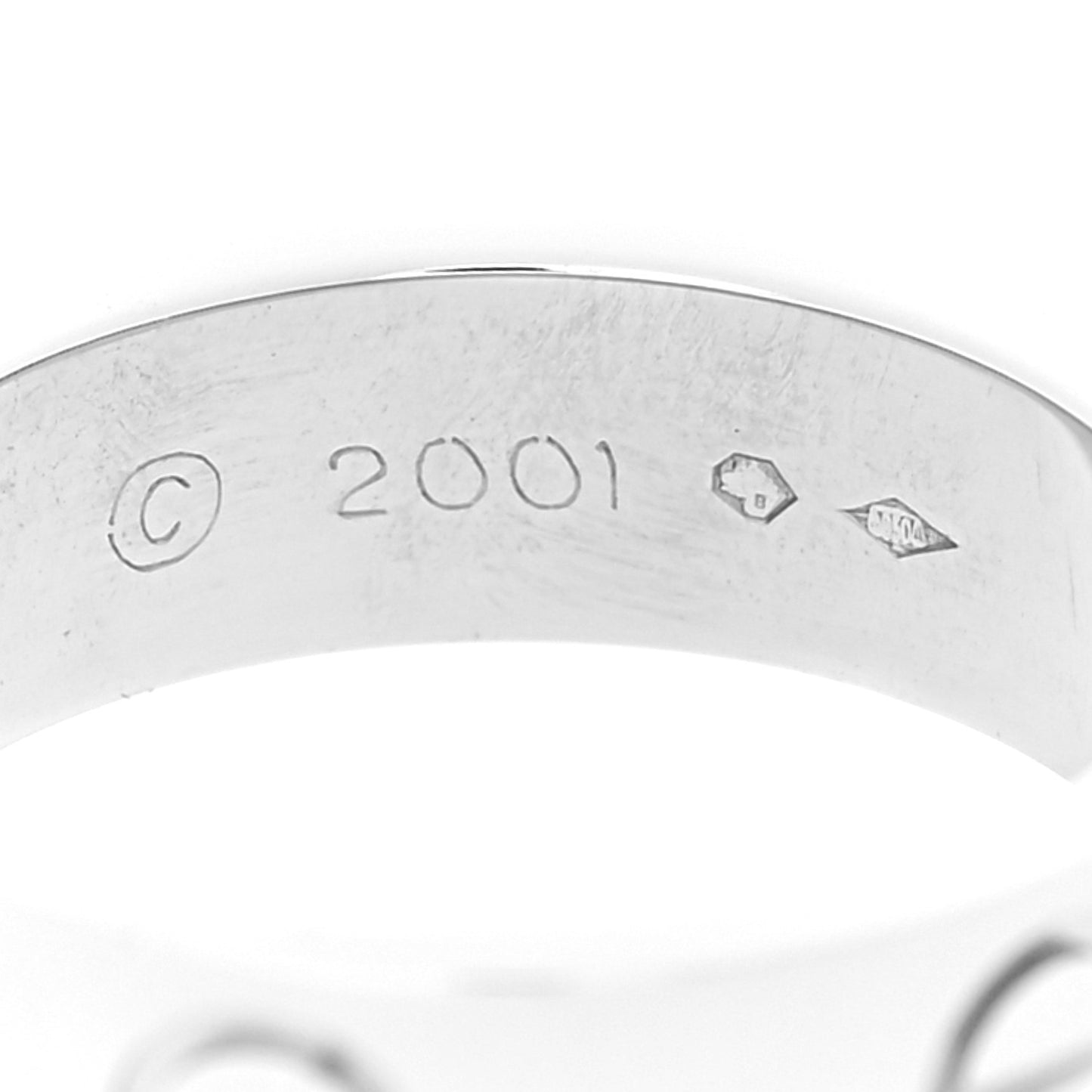 Platinum 5.5mm LOVE Ring 51 5.75