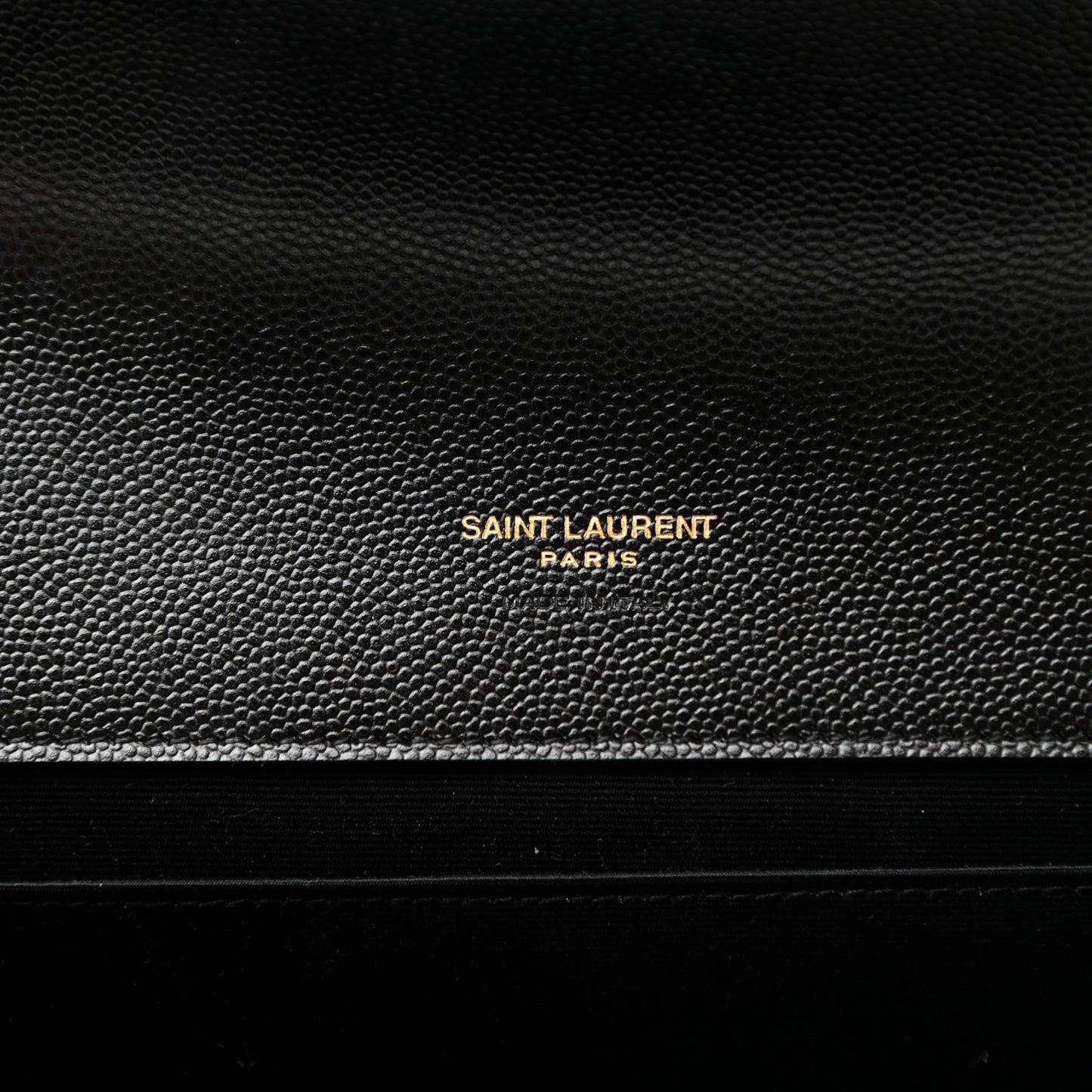 Grain De Poudre Matelasse Chevron Monogram Envelope Clutch Black