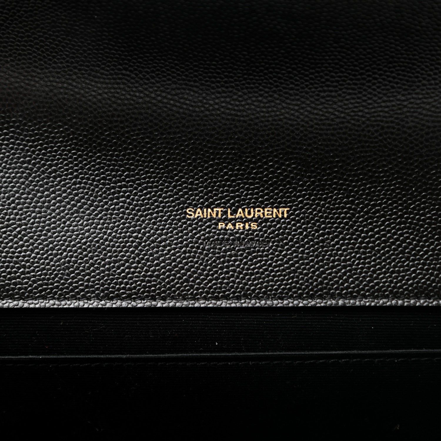 Saint Laurent Grain De Poudre Matelasse Chevron Monogram Envelope Clutch Black 7 of 9