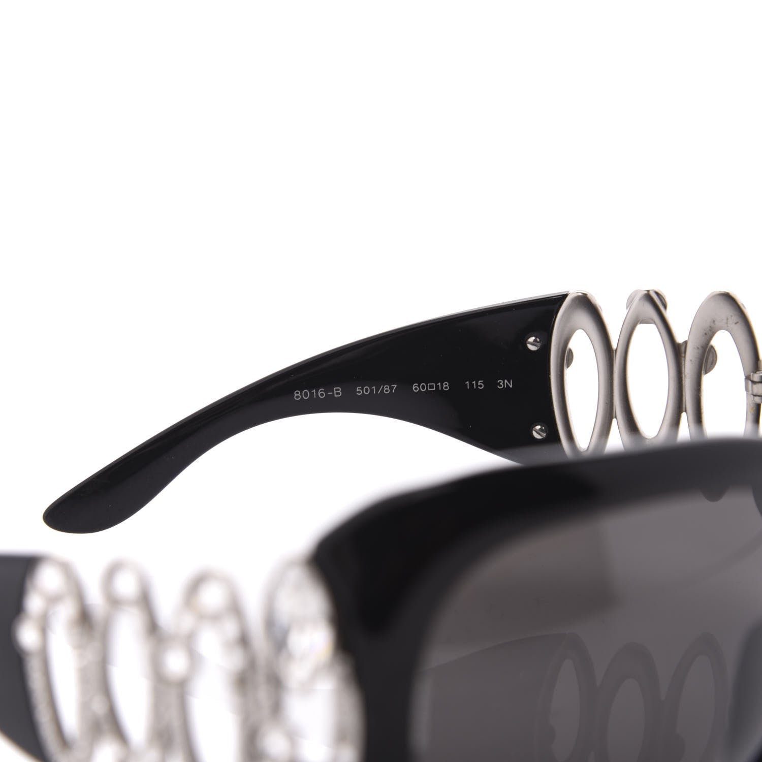 Bulgari Oval Crystal 8016-B Sunglasses Black 6 of 9