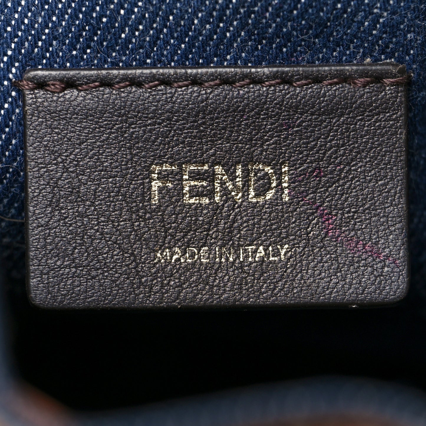 Denim Vitello King F is Fendi FF Embroidered Mini Mon Tresor Bucket Bag Blue Cuoio