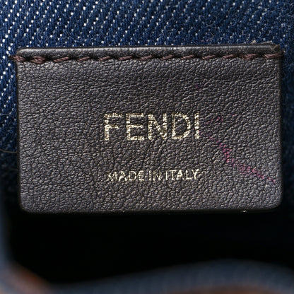 Fendi Denim Vitello King F is Fendi FF Embroidered Mini Mon Tresor Bucket Bag Blue Cuoio 6 of 10