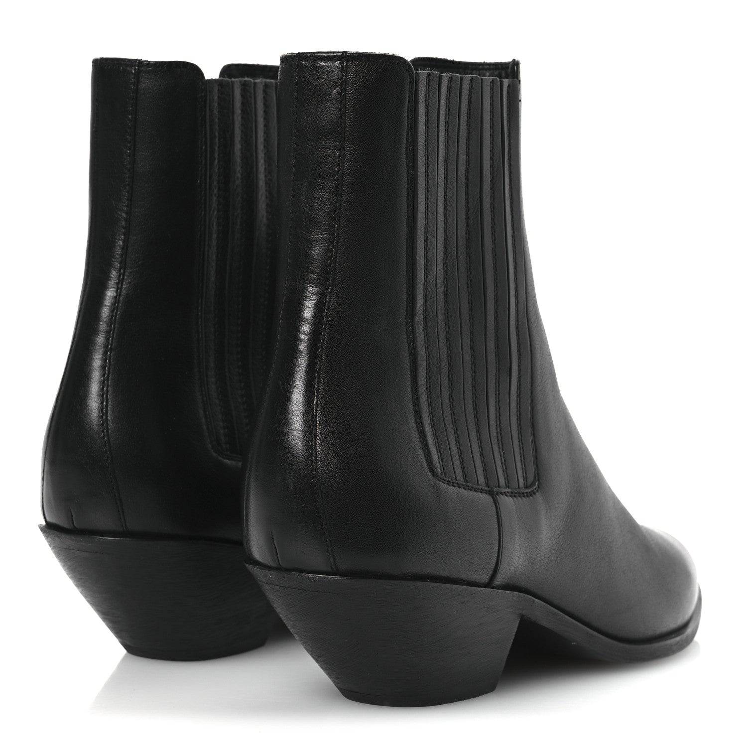 Saint Laurent Calfskin Brit Souple Ankle Boots 37.5 Black 5 of 11