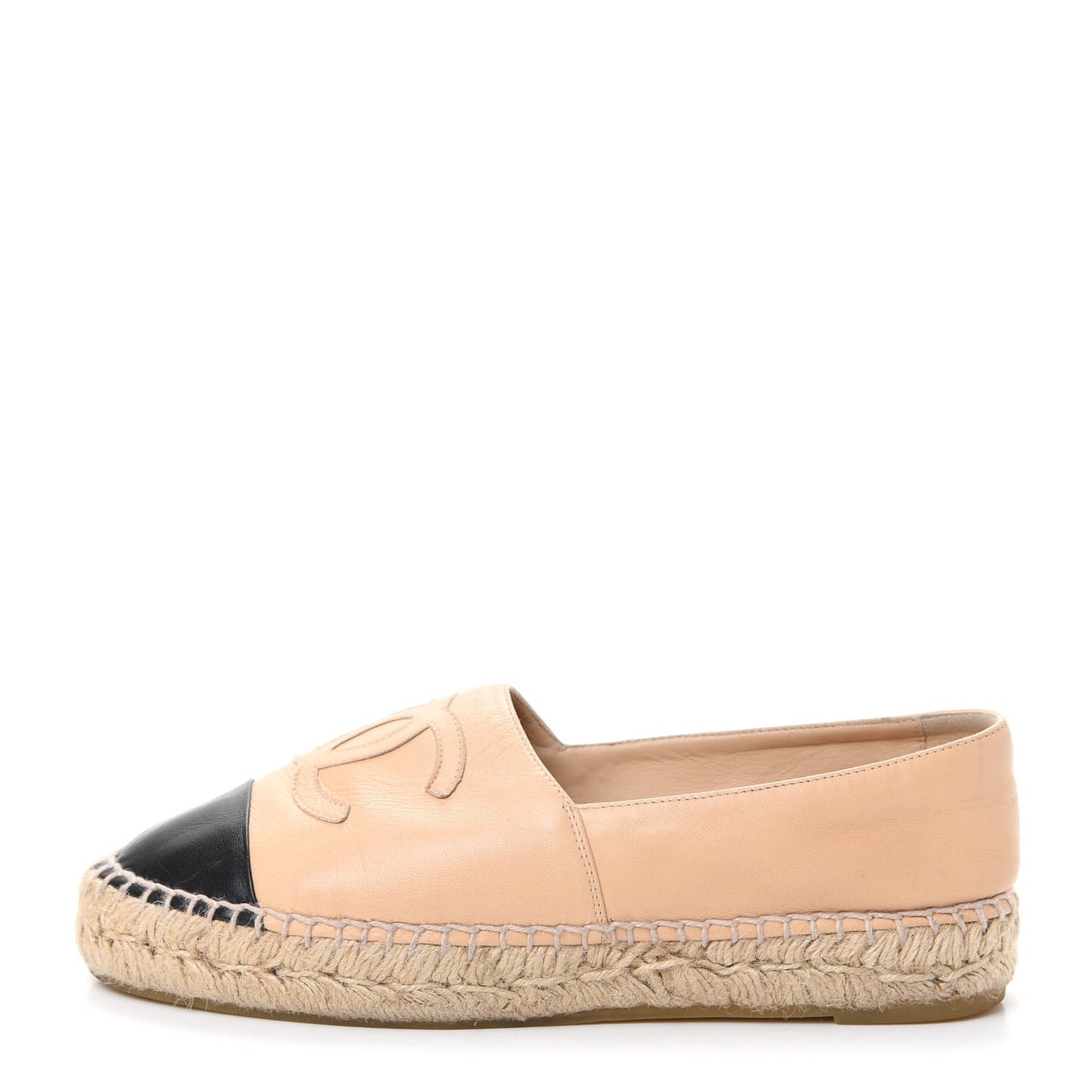 Lambskin CC Espadrilles 37 Beige Black