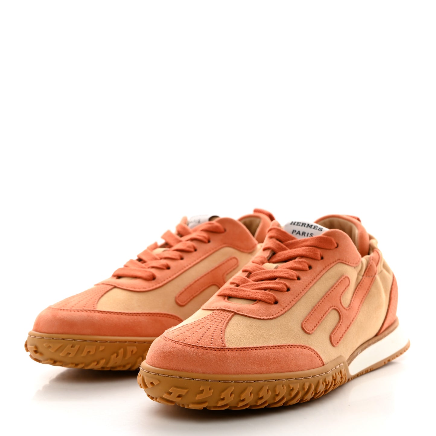 Suede Goatskin Jet Sneakers 37.5 Beige Natura Orange Nacarat