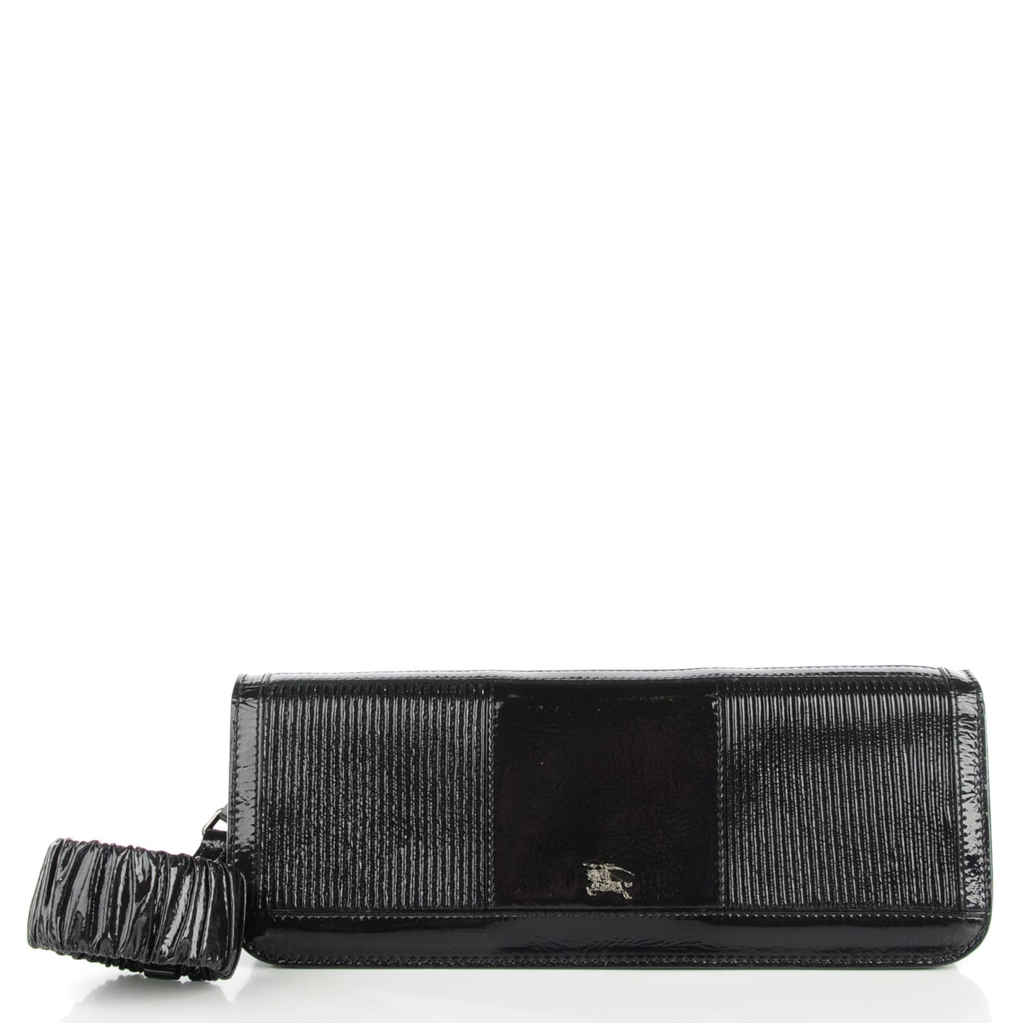 Crinkled Patent Bracelet Clutch Bag Purple