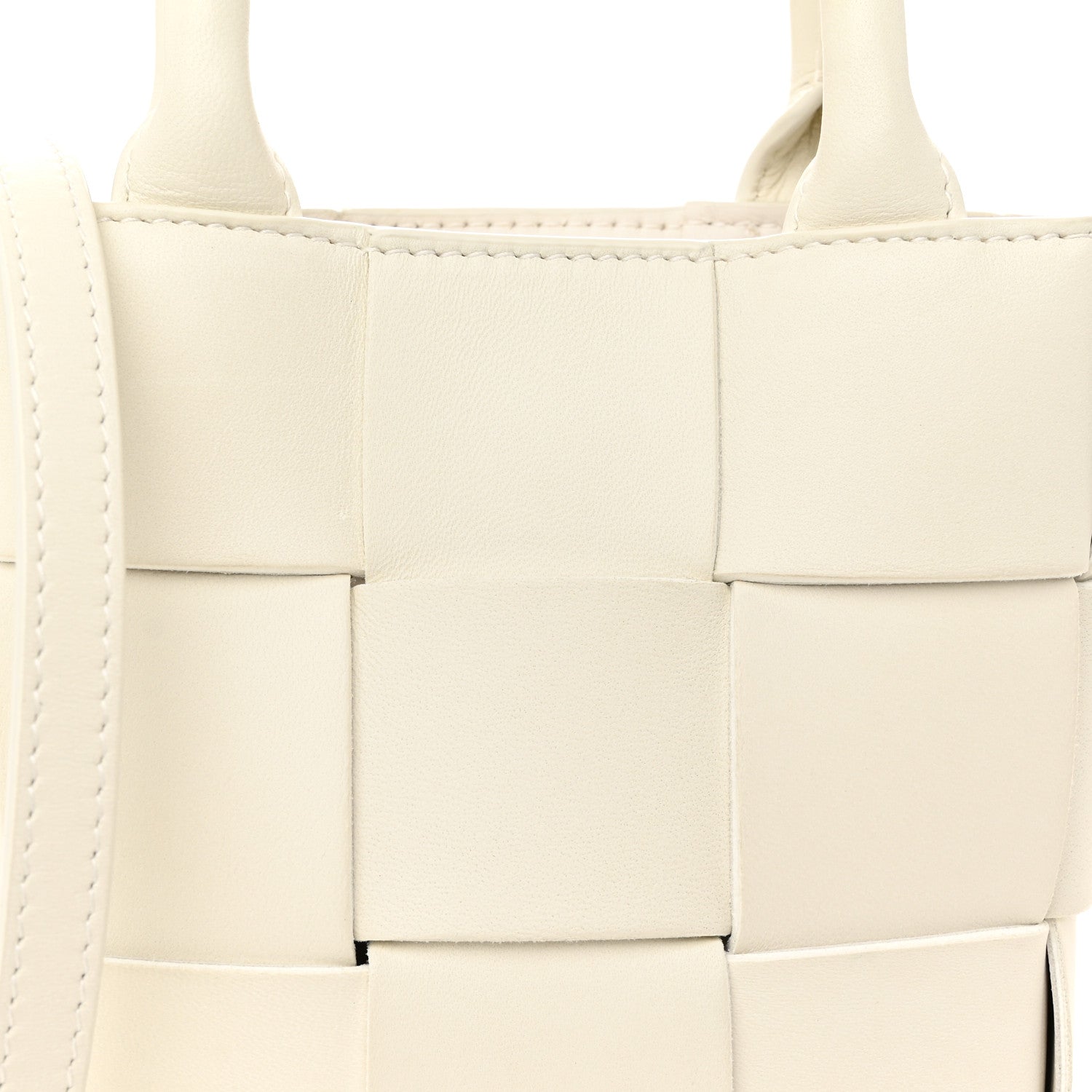 Bottega Veneta Lambskin Maxi Intrecciato Mini North South Cassette Tote White 8 of 10