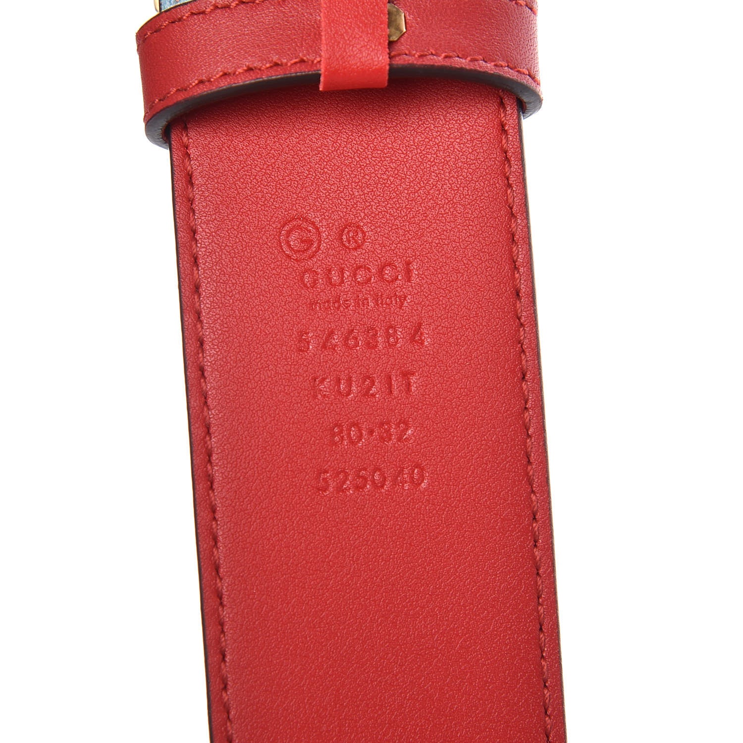 Gucci GG Plus Monogram Blooms Plaque Belt 80 32 Blue 4 of 6