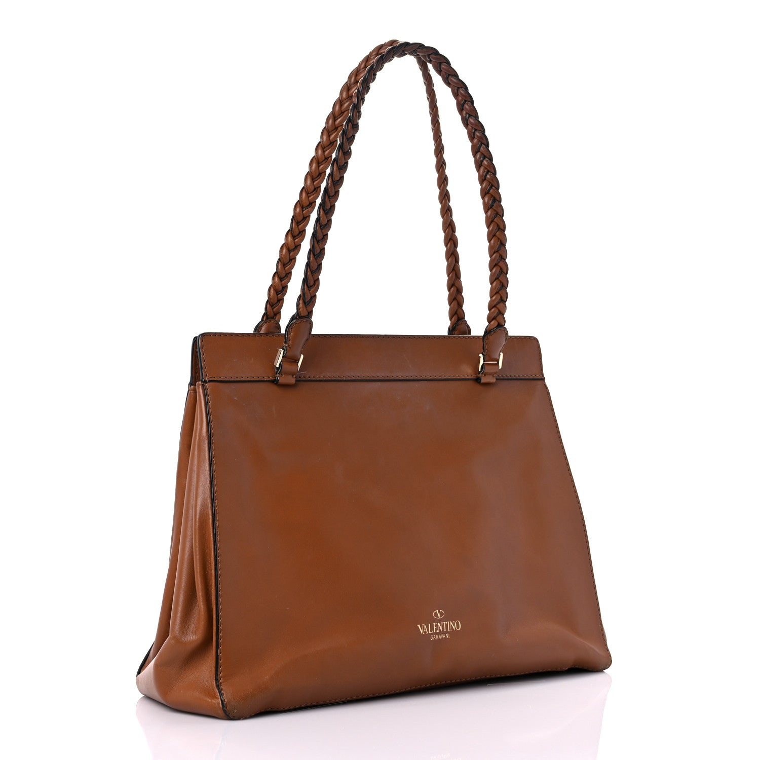 Valentino Garavani Vitello Lace Demetra Satchel Cognac 3 of 34