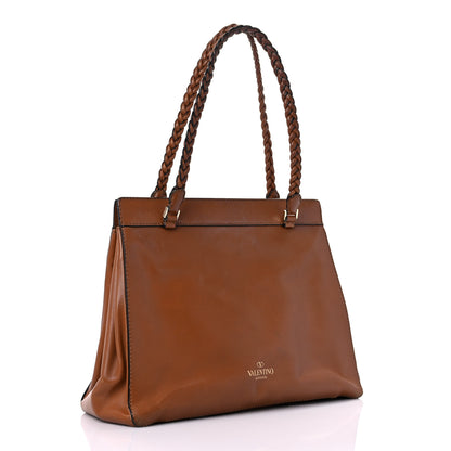 Valentino Garavani Vitello Lace Demetra Satchel Cognac 3 of 34