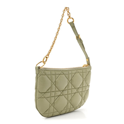 Christian Dior Calfskin Cannage Caro Pouch Desert Sage 3 of 11